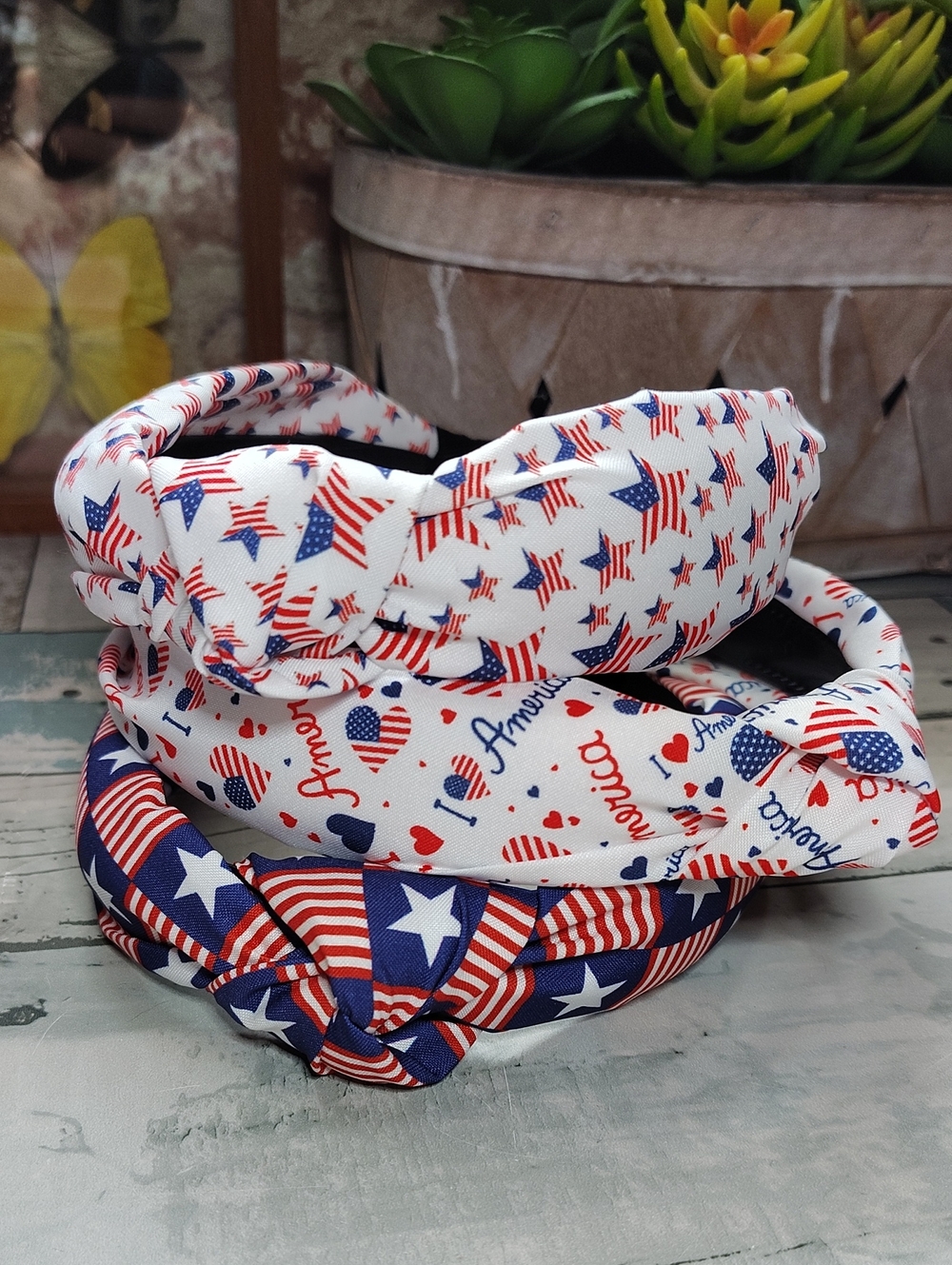 🇺🇸Patriotic Knot Headband 3 Pc. Set- Red, White & Blue🇺🇸